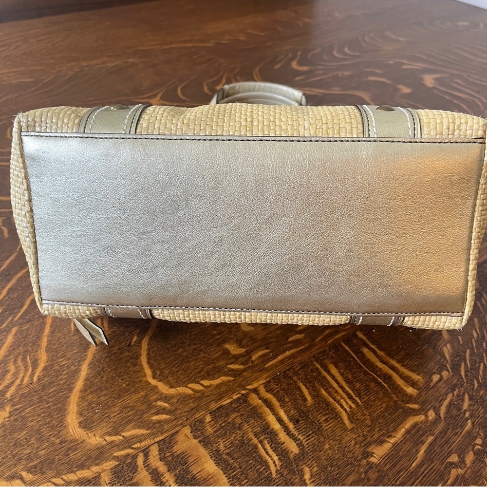 Coach Legacy Silver and Tan Woven Tote - Picture 11 of 16